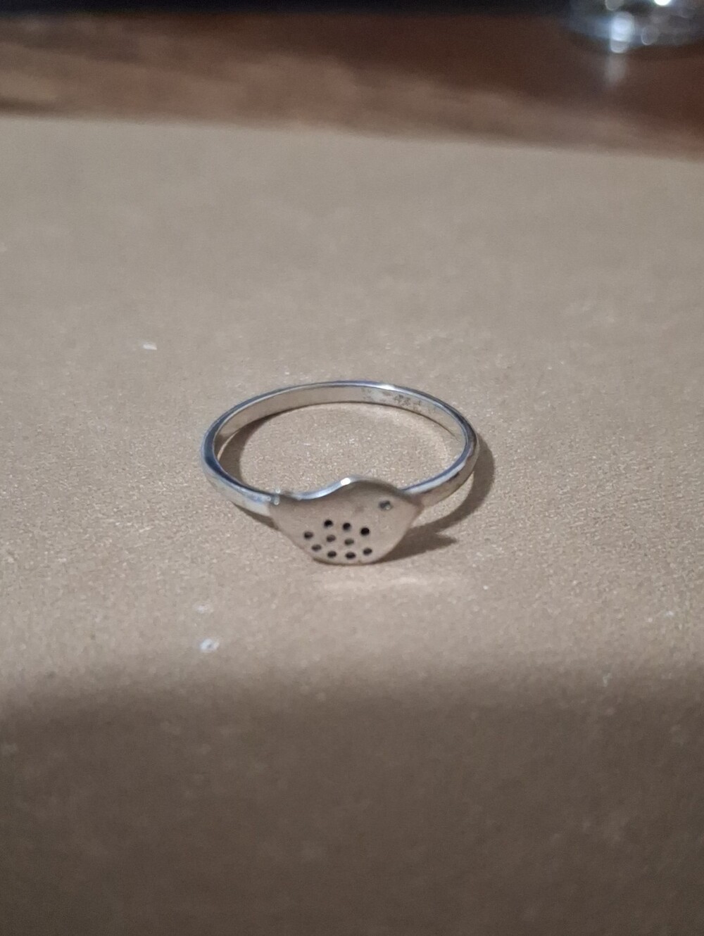 Sterling Silver Heart Ring with Dot Detail - Women Jewelry